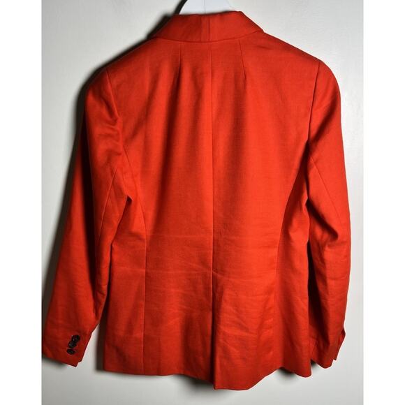 J.CREW Parke Blazer in Linen Blend Brilliant Sunset Orange Red Womens Size 0 - Picture 5 of 14